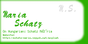 maria schatz business card